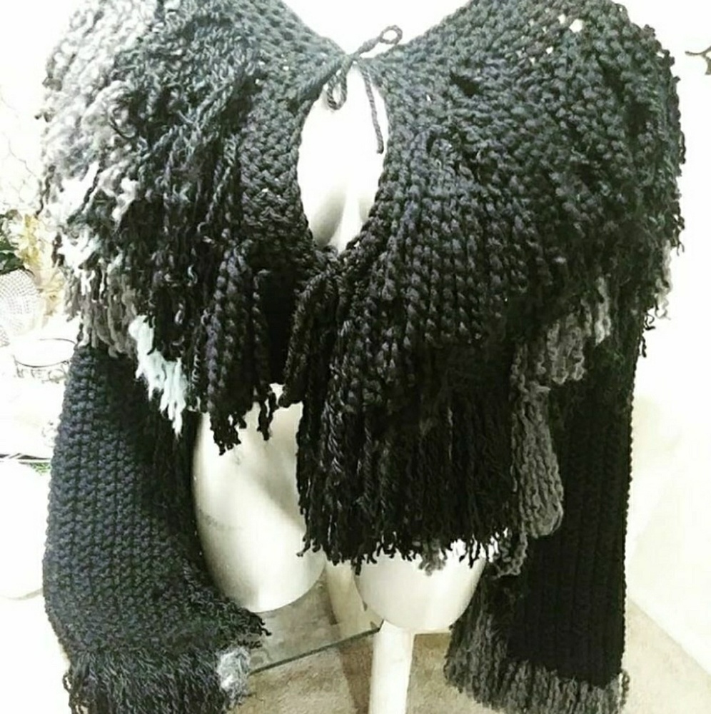 CustomMade Fringe Sweater Jacket